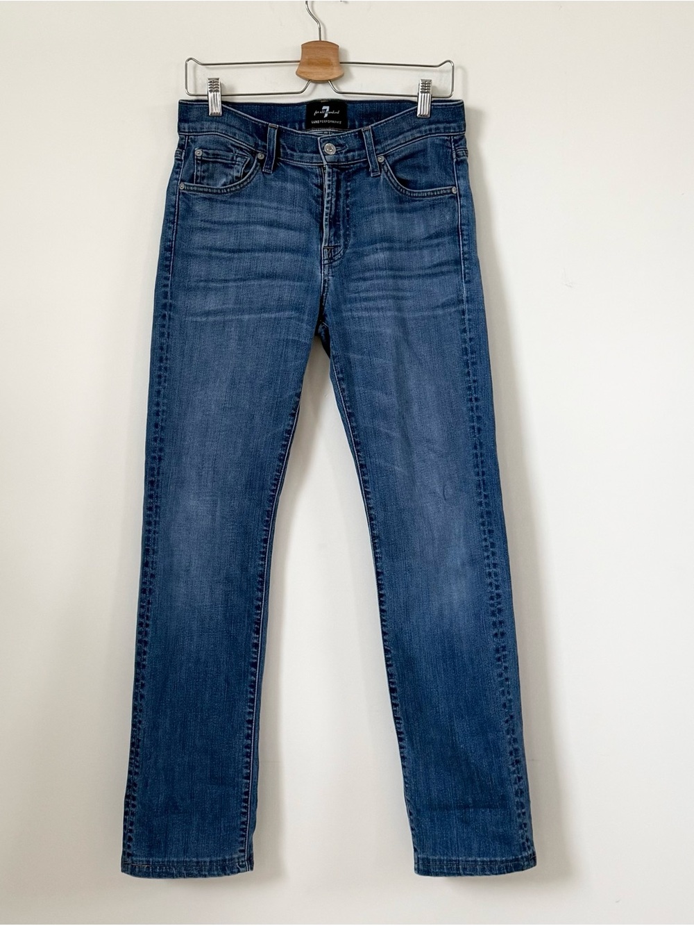 7 For All Mankind Men's Slimmy Slim Straight Jeans Medium Wash Blue 30